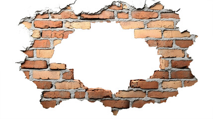 A brick wall with a hole in it