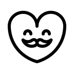 happy moustache icon with line style, perfect for user interface projects