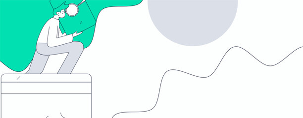 Holiday shopping people doing e-commerce online shopping flat vector concept operation hand drawn illustration
