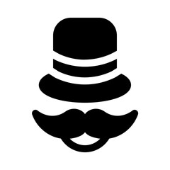 uncle icon with glyph style, perfect for user interface projects