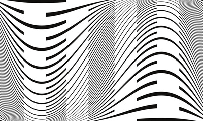 abstract simple black irregular line wave pattern can be used background.