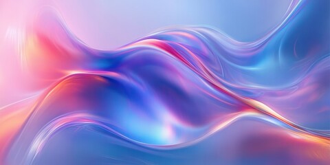 Iridescent Abstract Flowing Shapes with Gradient Colors and Soft Light