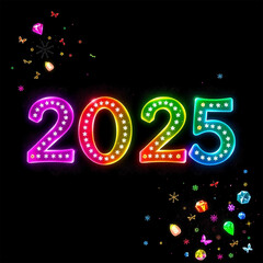 happy new year 2025 vector for various purposes such as greetings, celebrations, prints and so on