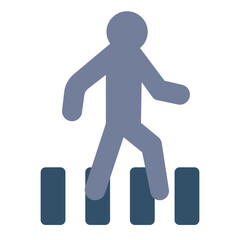 Pedestrian Crossing flat icon for driving and road safety