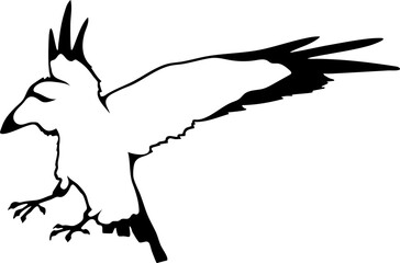Bird Raven Crow Black Silhouette for Icon.