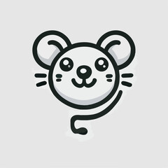 Obraz premium rat head logo vector illustration