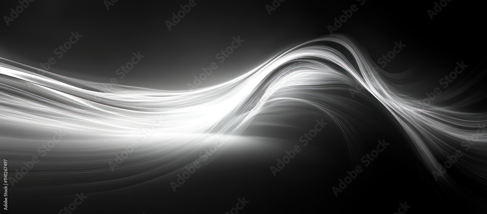 Poster high contrast monochrome abstract light streaks gradient background noise texture design