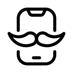 movember media icon with line style, perfect for user interface projects