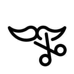 shaving moustache icon with line style, perfect for user interface projects