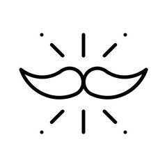 man's moustache icon with thin style, perfect for user interface projects