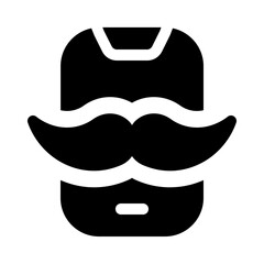 movember media icon with glyph style, perfect for user interface projects