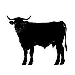 Black silhouette of a cow. (1)
