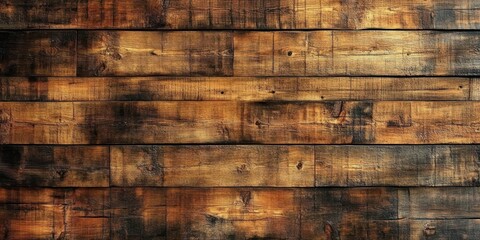 Rustic Wooden Wall Background with Detailed Grains and Knots