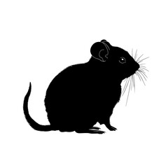 Black silhouette of a small rodent.