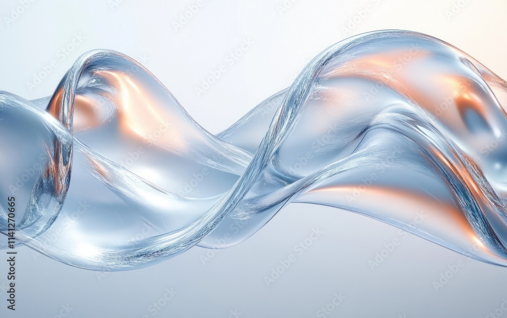 Poster dynamic flowing abstract curves in ethereal light for graphic design