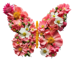 PNG Flat floral butterfly shape flower pattern nature.