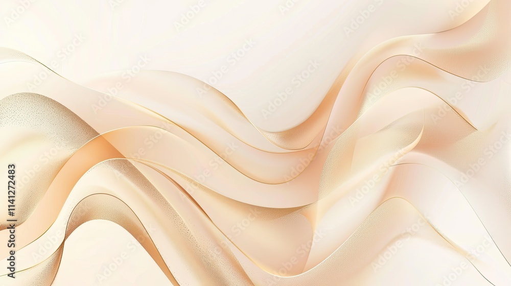 Aufkleber abstract soft waves in pastel tones create a serene and elegant visual.