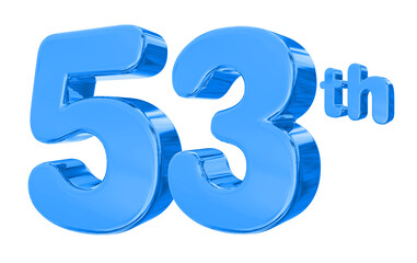 53 Anniversary Blue Number