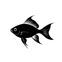Black silhouette of a fish. (2)