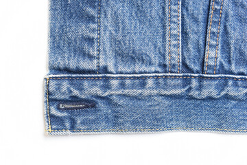 blue denim shirt texture isolated on white background, jean fashion style