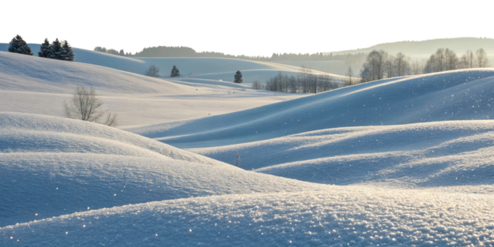 Landscape with snow and a beautiful winter background.