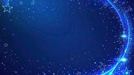 Obraz premium A starry night sky with shimmering stars and a glowing blue border.