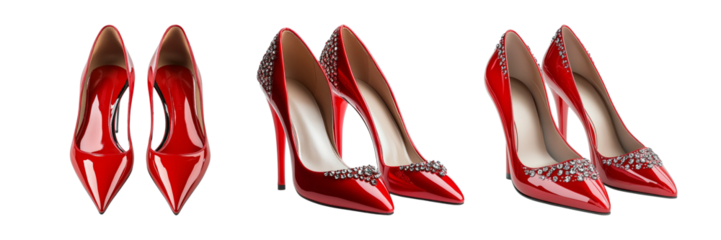 Elegant Red High Heels with Decorative Detail