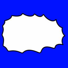 white banner with blue background