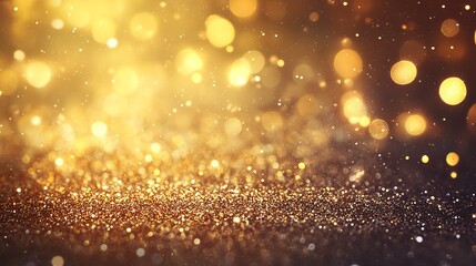 Naklejka premium Luxurious glittering gold bokeh background with soft abstract light, ideal for festive and elegant decor
