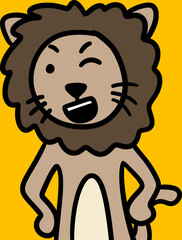 lion cartoon icon design background