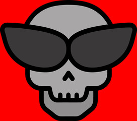 skull icon, cartoon illustration
