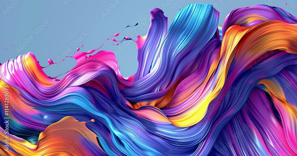 Poster a vibrant, abstract swirl of colorful paint creating a dynamic, flowing texture.