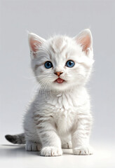cute kitten white plain background