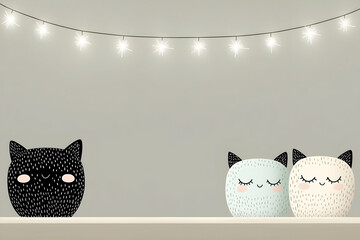 Stargazing Valentine Day Adventure with Cats at Home Cozy Indoor Setting