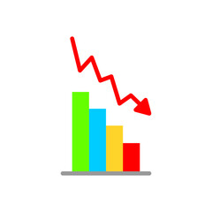 bar graph chart icon, bussiness chart in transparent background