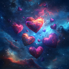 Stargazing Hearts on Valentine's Day A Cosmic Love Story in the Universe