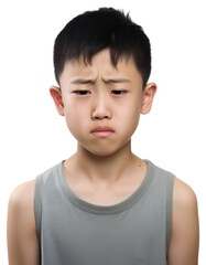 PNG Young chinese boy crying portrait worried.