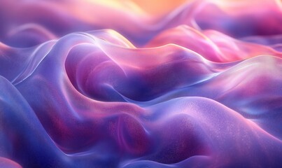 Fototapeta premium Abstract Gradient Curves in Purple and Blue Ambient Lighting