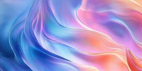 Fototapeta premium Iridescent Fluid Art Abstract Composition with Gradient Colors and Soft Lighting