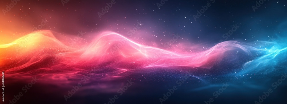 Leinwandbilder abstract gradient design with smooth vibrant color transitions in pink and teal on black background
