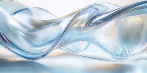 Obraz premium Abstract Flowing Glass Transparency and Reflections in Modern Minimalism