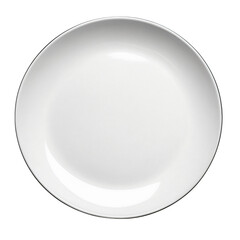 white round porcelain plate on white background