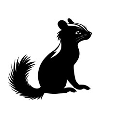 Black and white skunk illustration.