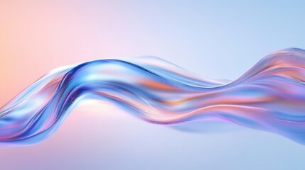 Pastel Wave Background Design Soft Iridescent Gradient Fluid Abstract 3D Render
