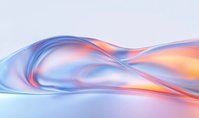 Surreal Glass Waves Flowing in Pastel Lighting with Smooth Curves and Reflections