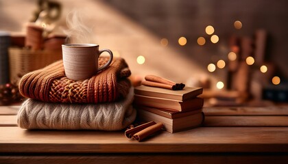 Minimalist Winter Hygge Left-Aligned Background