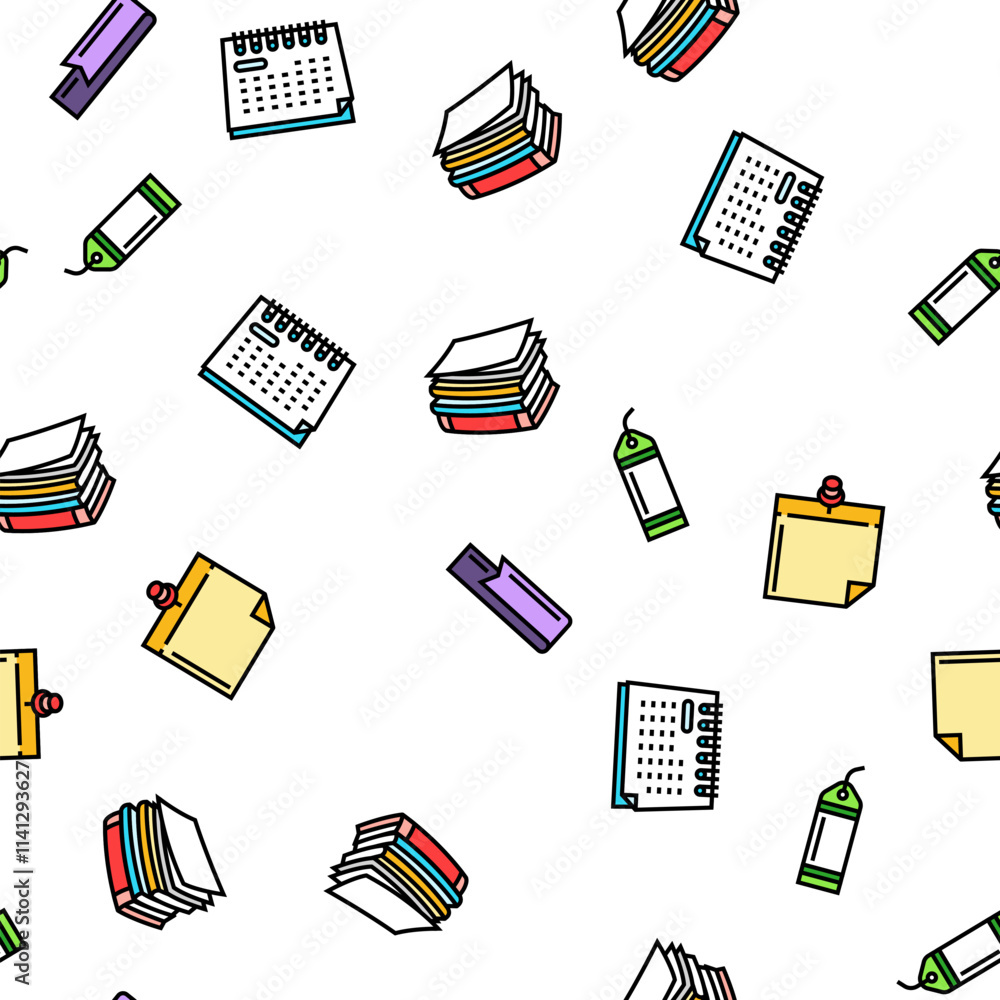 Aufkleber list check document tick vector seamless pattern thin line illustration