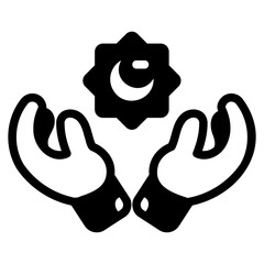 Pray black glyph style icon