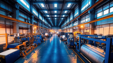 Fototapeta premium High angle viewing of the factory workshop