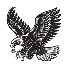 Fototapeta premium vector linocut eagle